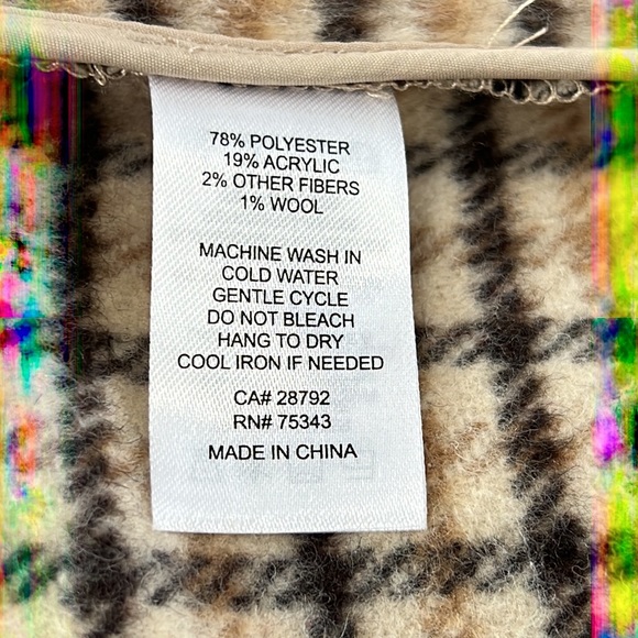 JOIE Tan Black Plaid Soft Open Jacket Size Medium/ Brand New - Picture 6 of 6